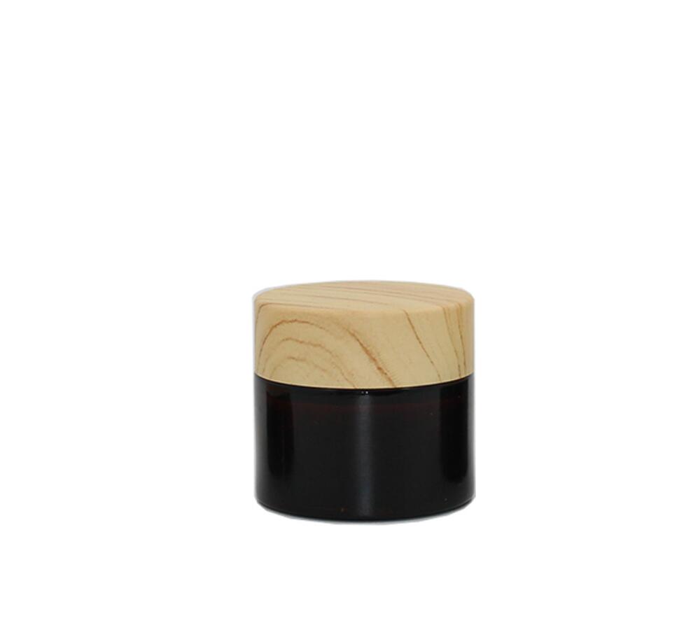 Gel Refill Pack - 10 グラム茶色のガラス瓶/ボトルポット木製形状蓋ジェル/アイクリーム/サンプル/アートネイル/スキンケア/エッセンス/保湿化粧品包装