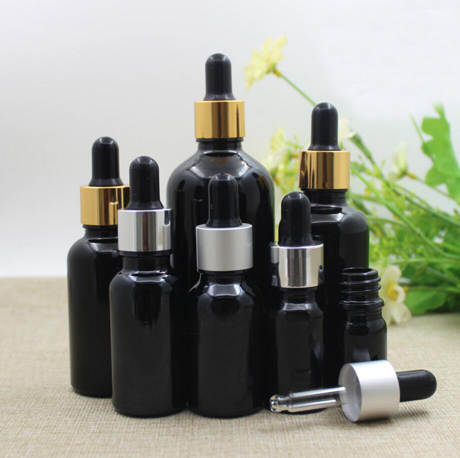 Gel Refill Pack - 50 ミリリットル黒ガラスボトルエッセンシャルオイル液体血清複合回復スポイトゲル血清液体スキンケア化粧品包装