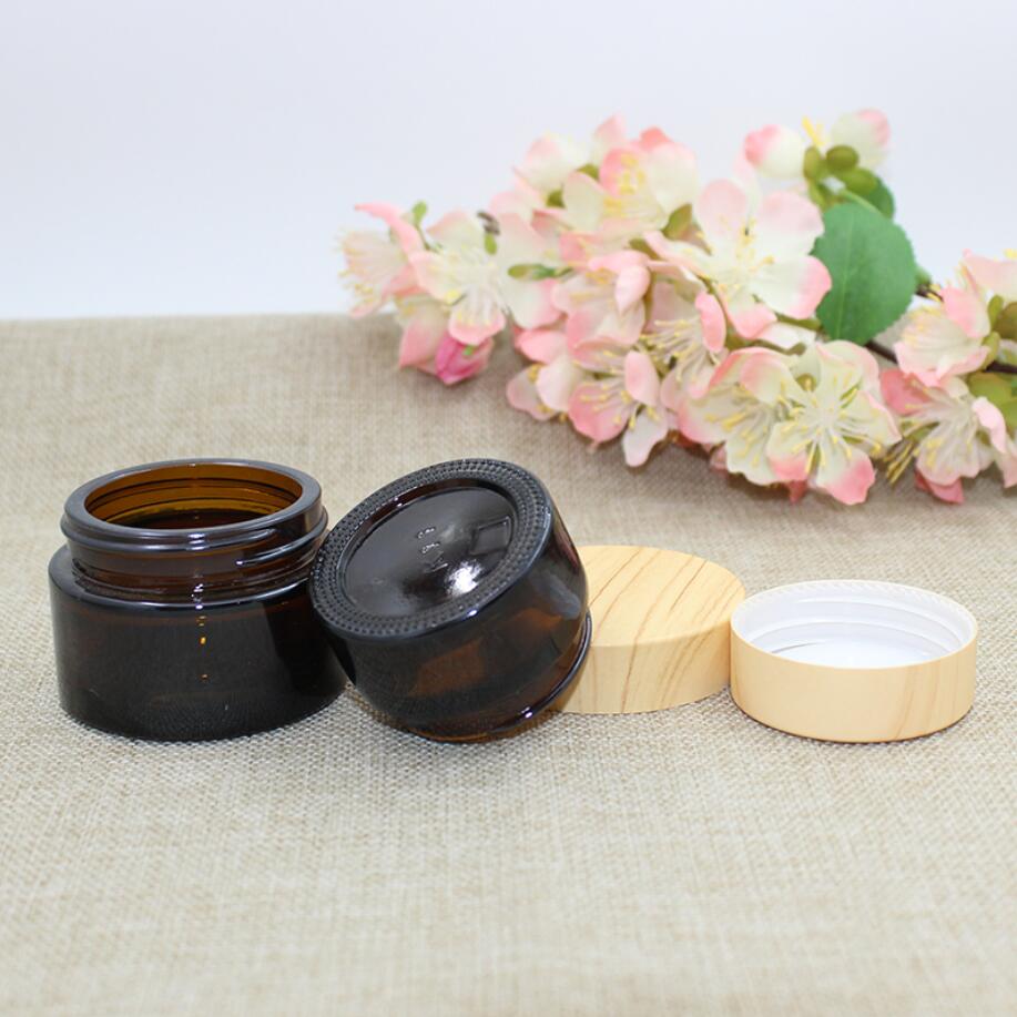 10 グラム茶色のガラス瓶/ボトルポット木製形状蓋ジェル/ア - Gel Refill Pack のレビューと価格